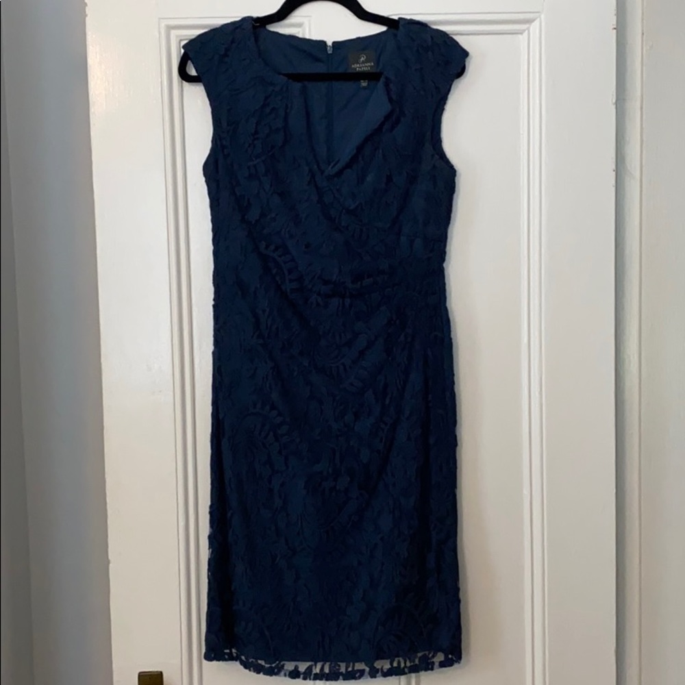 Navy blue sleeveless dress